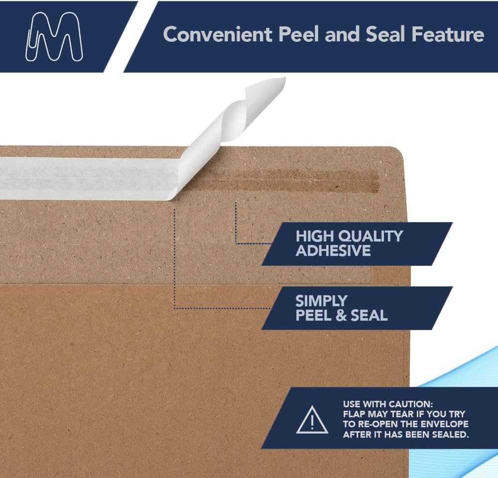 MOS A2 Kraft Envelopes 4.4 x 5.75 Inch 500 Pack — Brown Self-Seal Heavyweight Invitation Envelopes for Greeting Cards, RSVP, Card Making, Wedding Invitations, Business Mailings