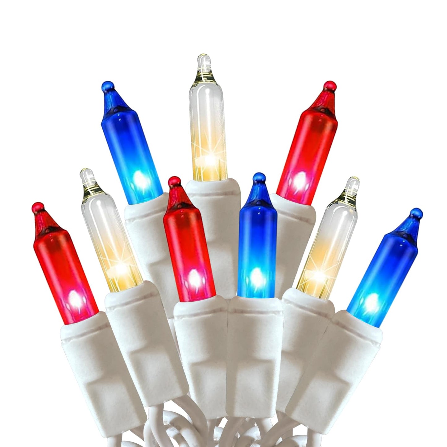 Red White Blue 4Th Of July Patriotic Day Decorations Lights 100 Count Mini String Lights With White Wire For Outdoor Indoor Christmas  Holiday Party  Independence Day Decor Ul Certified (21Feet)