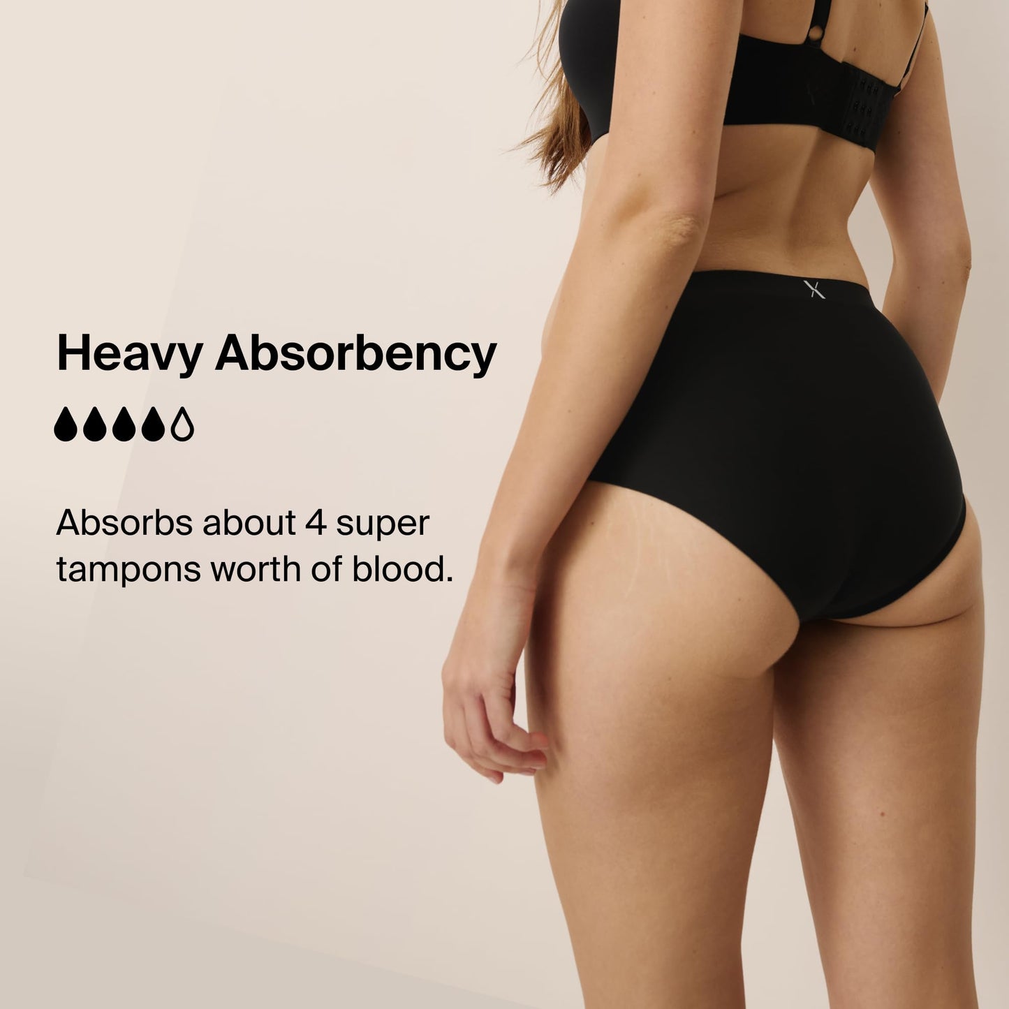 KNIX Super Leakproof No-Show Boyshort - Period Underwear for Women - Machine Washable, Reusable - Black, X-Large (1 Pack)