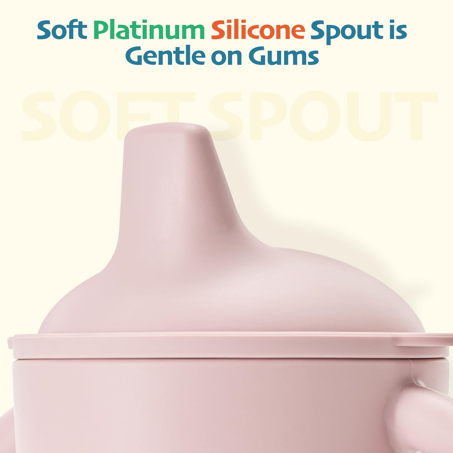 Leeleelon® Silicone Sippy Cups for Baby, Leak-Proof Sippy Cups for Baby & Toddler with Handles, Soft Spout Sippy Cup for Infants, 6+ Months, 6oz/180ml (Pack of 2)