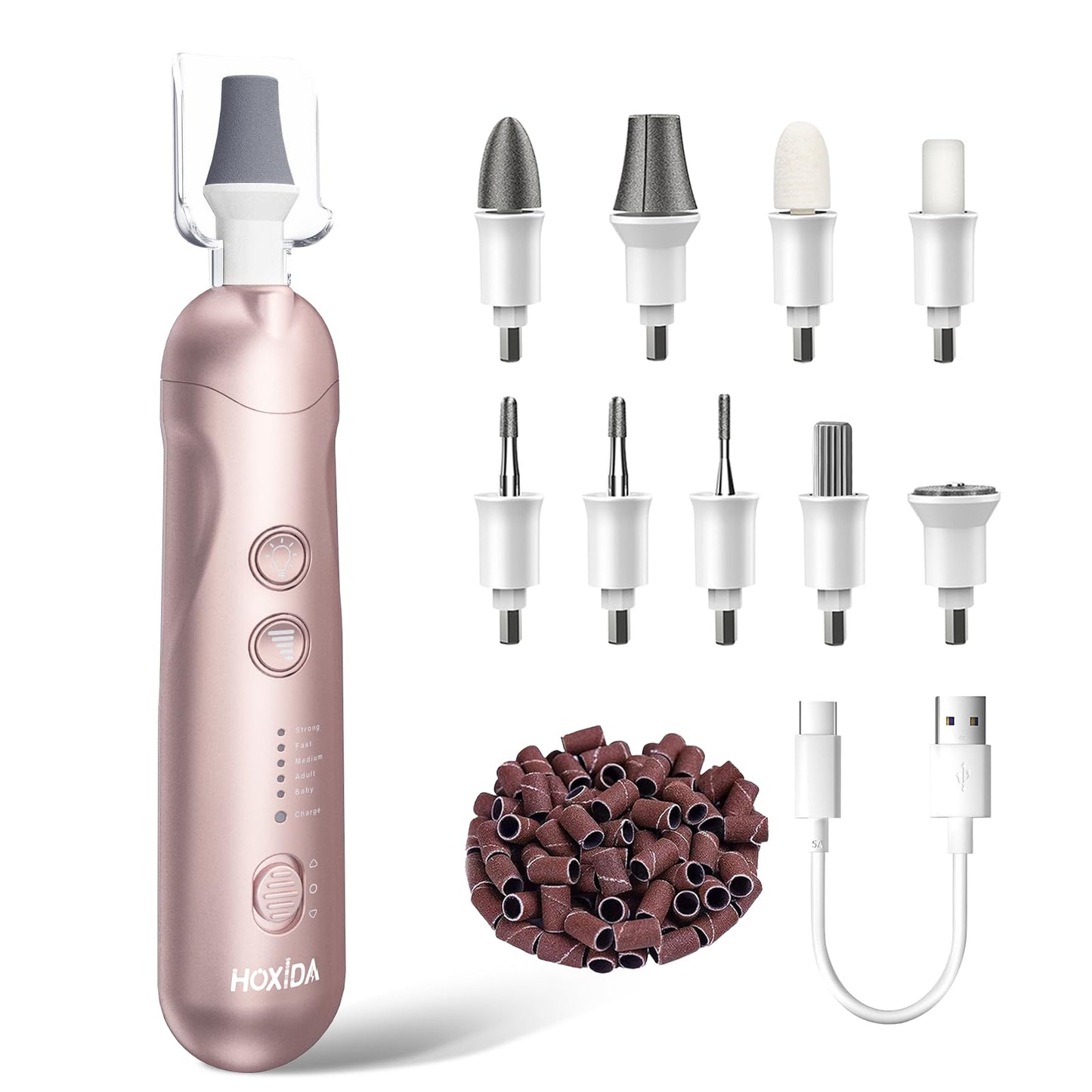Cordless Electric Nail File Set, Rechargeable Pedicure Tools for feet, Professional Manicure Pedicure Kit 5 Speeds Hand Foot Car