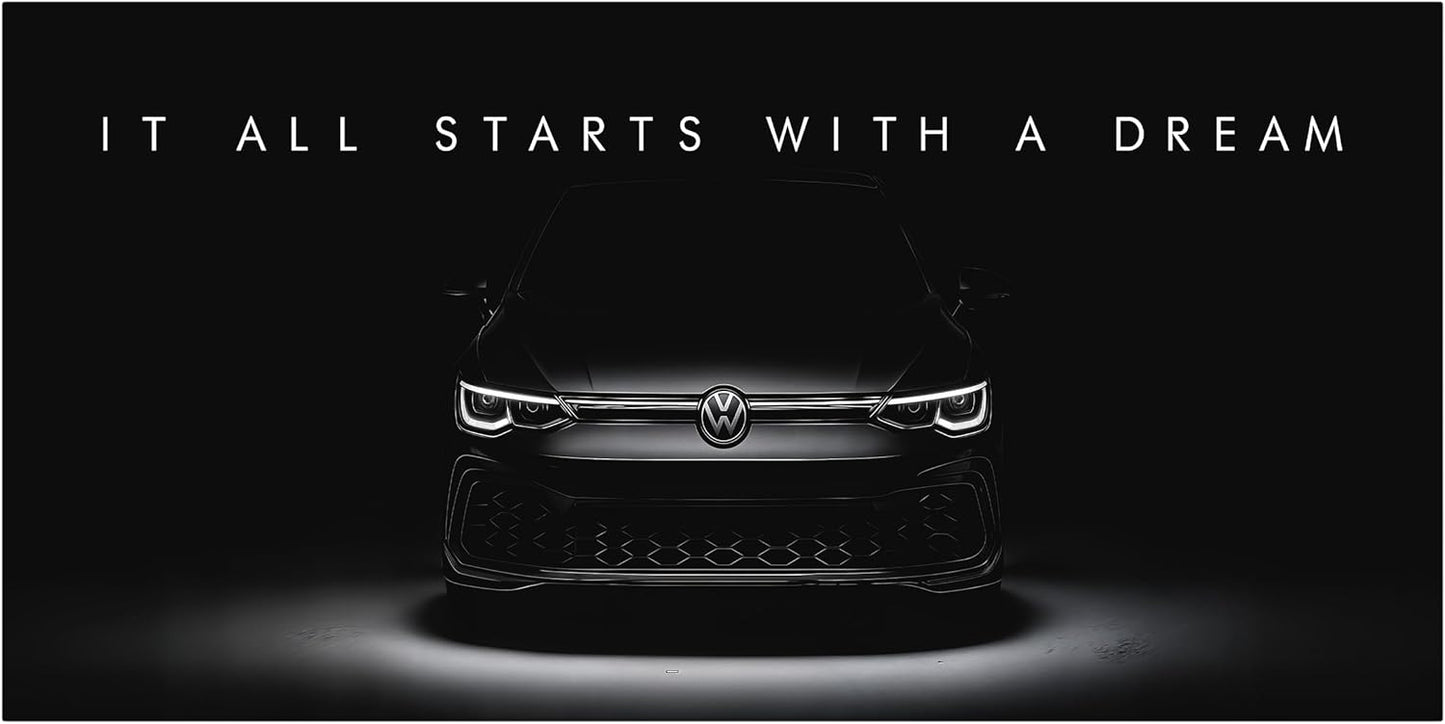 Motivational Wall Art for Office, Super Car Art Canvas, Inspirational Automotive Decor for Volkswagen Golf R Mk8 Sportscar Lovers, Motivational Wall Decor for Home, Car Poster (20" x 40" in)