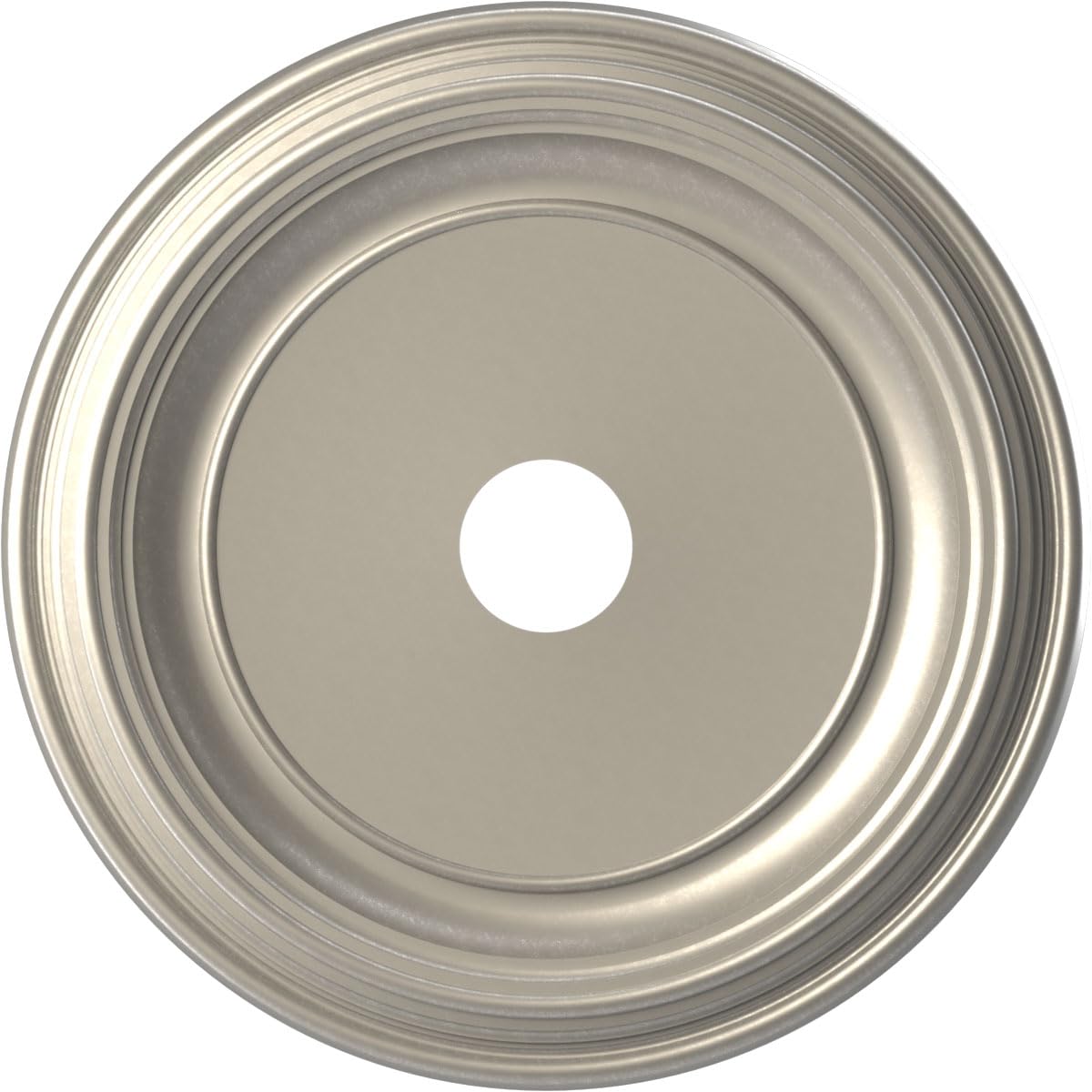 22Od X 3 1/2Id X 1 1/2P Traditional Thermoformed Pvc Ceiling Medallion (Fits Canopies Up To 13 1/2), Bright Coat Aluminum
