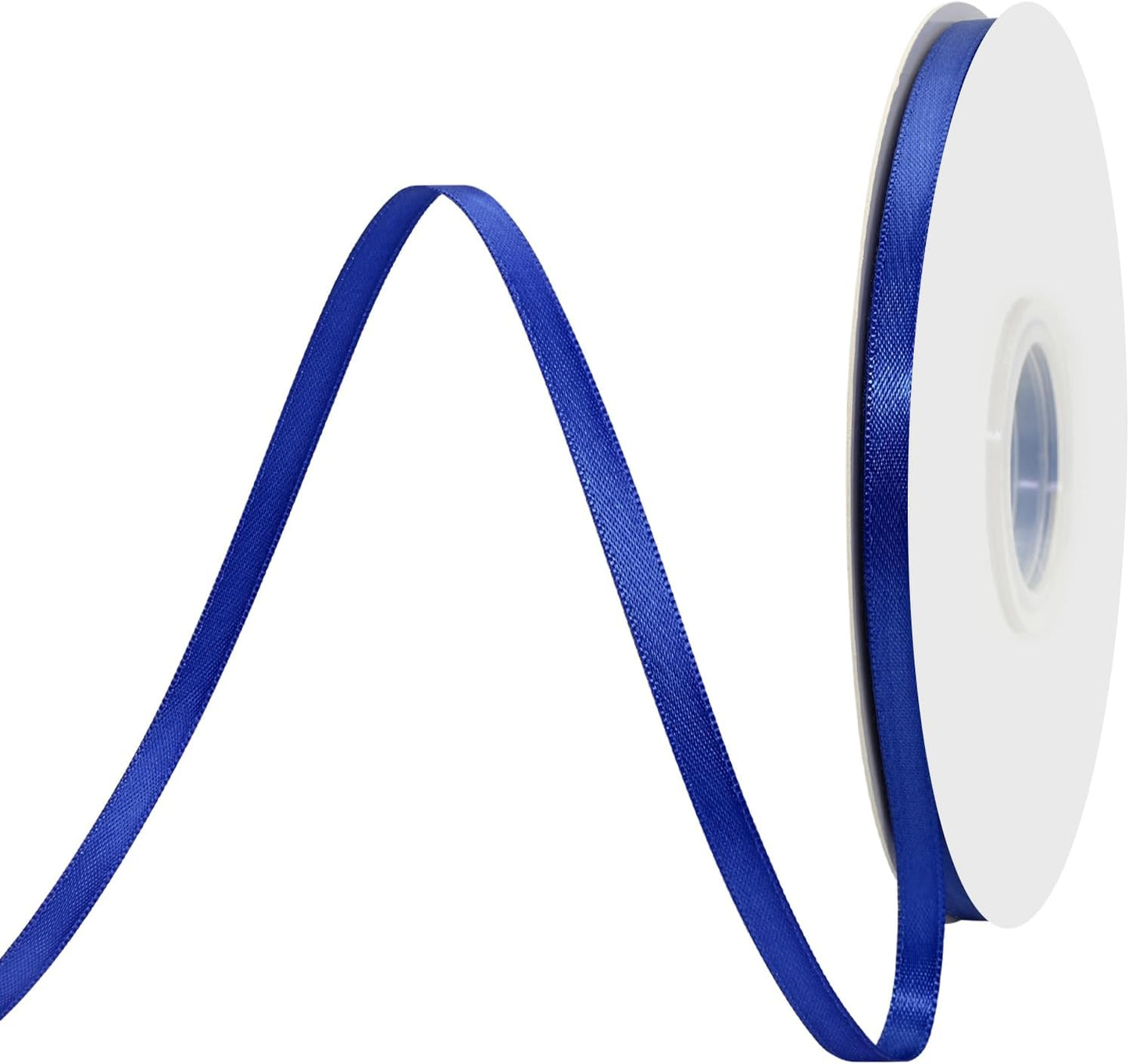 Cobalt Blue Satin Ribbon 1/4" X 50 Yards Solid Color Double Faced Ribbons Perfect for Crafts Wedding Decor Bow Making Arts Sewing and More