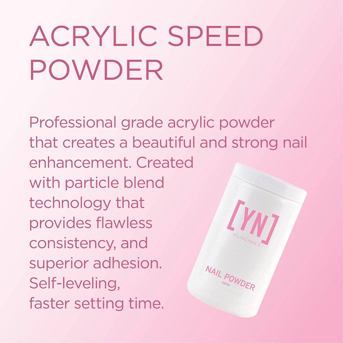 Young Nails Acrylic Speed Powder, Clear, 660 Gram