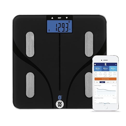 Weight Watchers Scales by Conair Smart Scale for Body Weight, Digital Bluetooth Smart Bathroom Scale with Body Fat, Muscl...