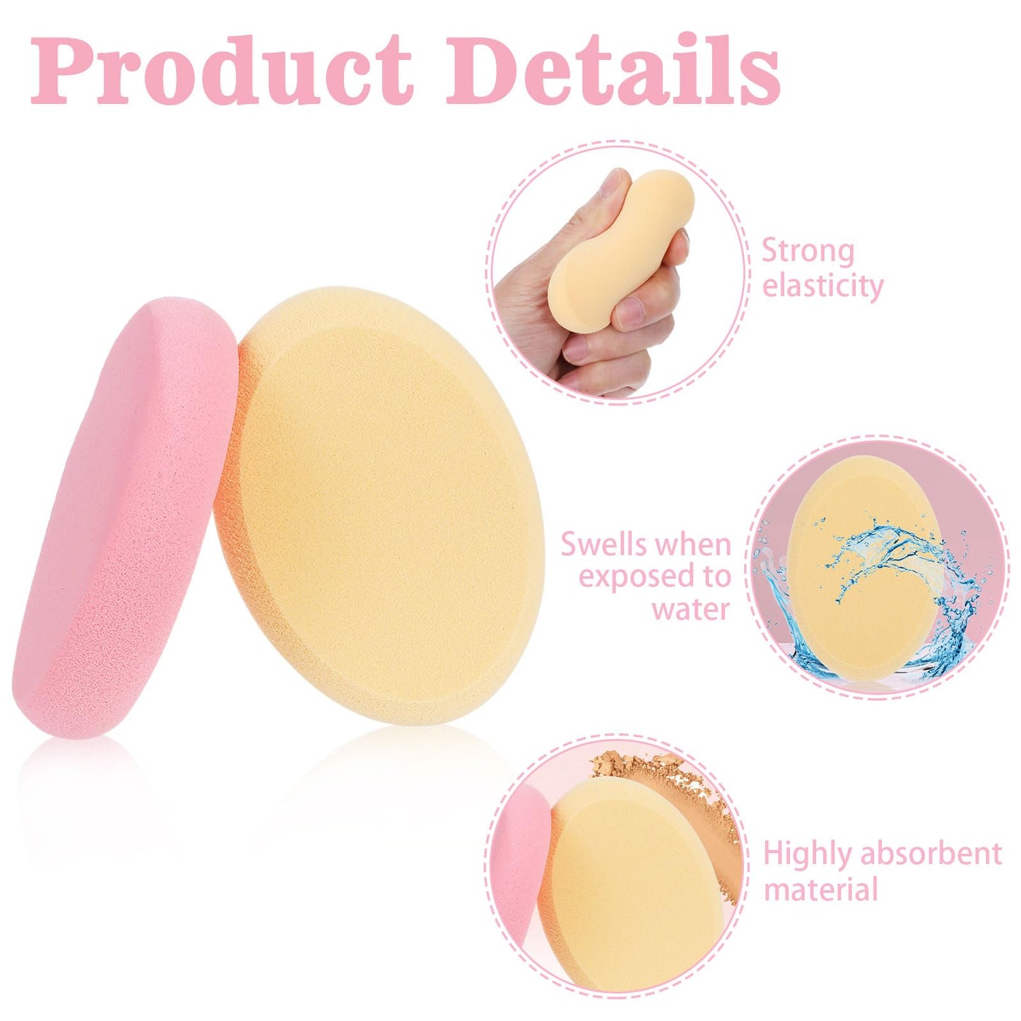 4 Pack Oval Puff Air Cushion Puff Oval Makeup Sponges for Foundation Sponge Professional Make Up Sponges Beauty Egg, Dry and Wet