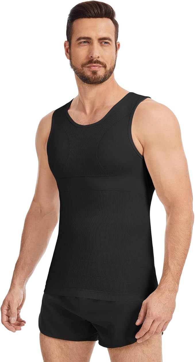 Sleeveless Compression Shirt Men Slimming Body Shaper Vest Mens Compression Tank Top Undershirt Shapewear Tummy Control