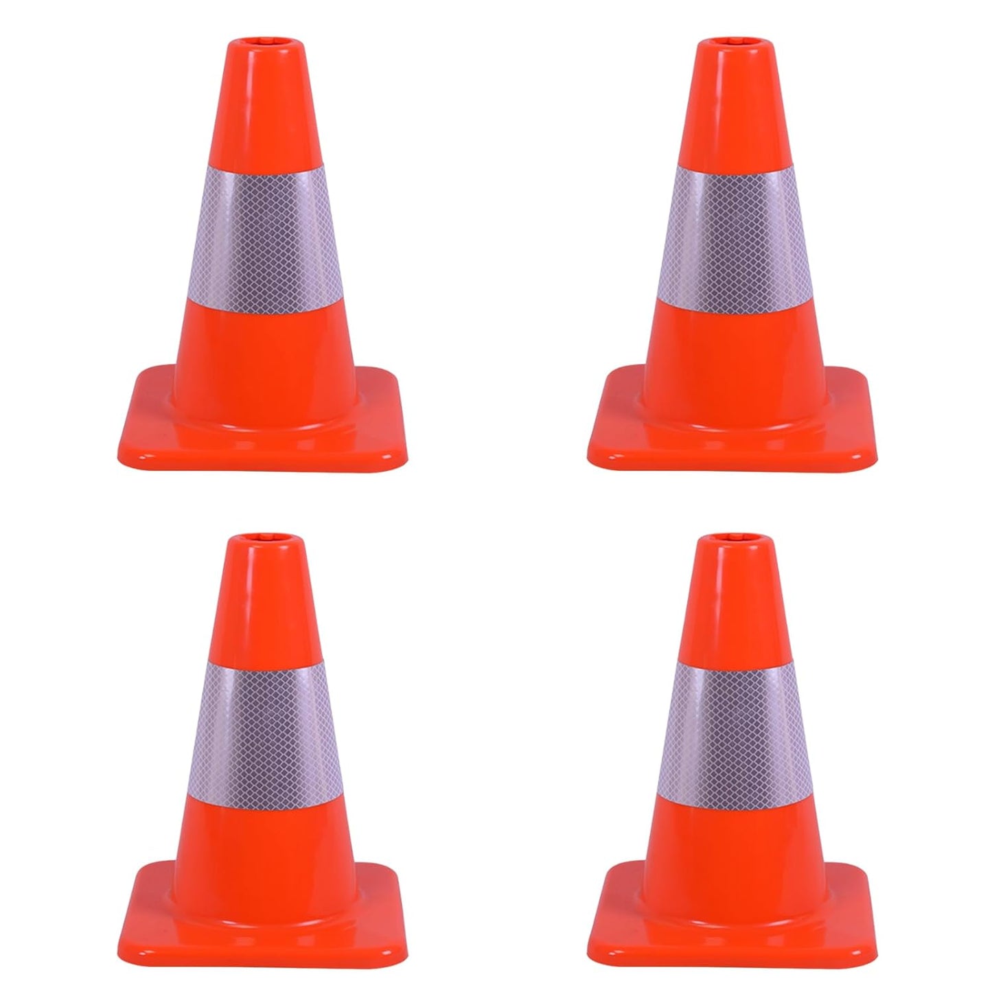 4 Pack 12" Orange Traffic Cones – Durable PVC Safety Cones with High Visibility for Parking, Construction, Sports & Training – Weather-Resistant (12 inch -4Pack)