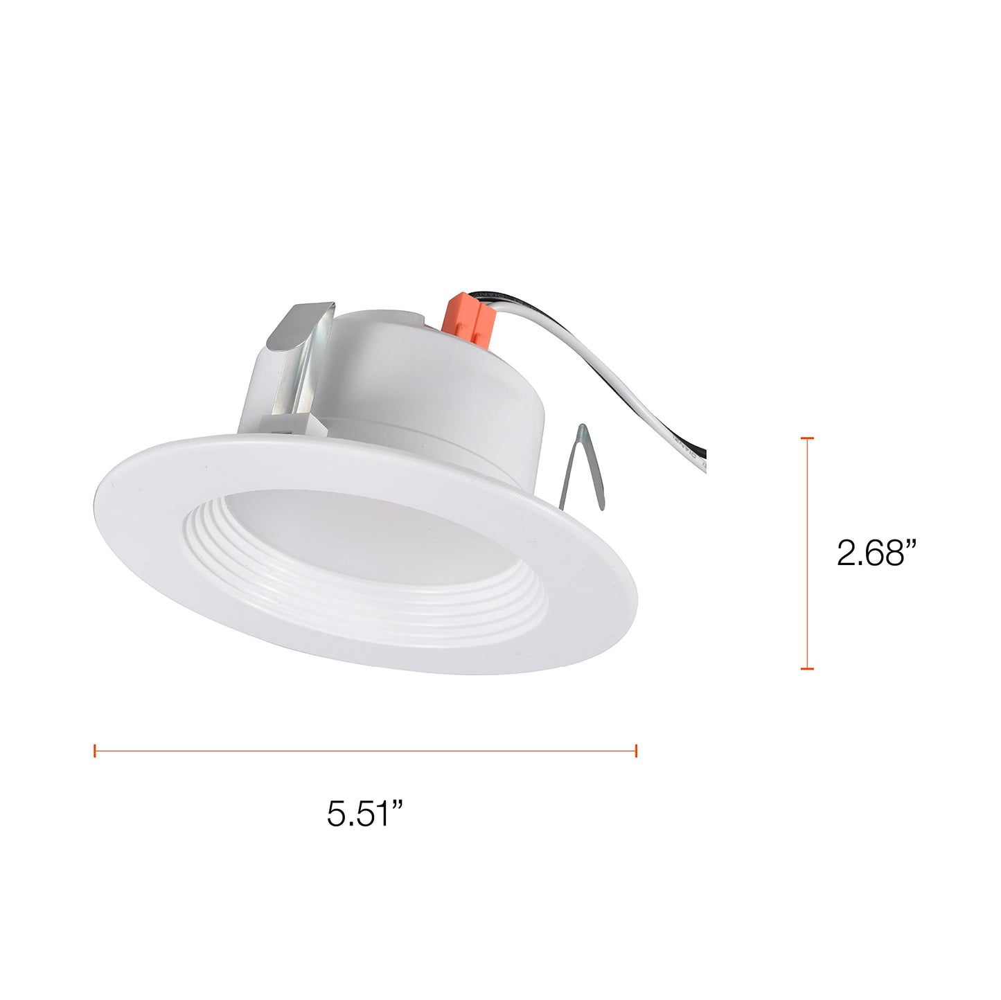 Sylvania 4  Led Recessed Lighting Downlight With Trim  Dimmable  7.5W=65W  600 Lumens  White 3000K  Wet Rated / Ul / Energy Star - 4 Pack (62022)