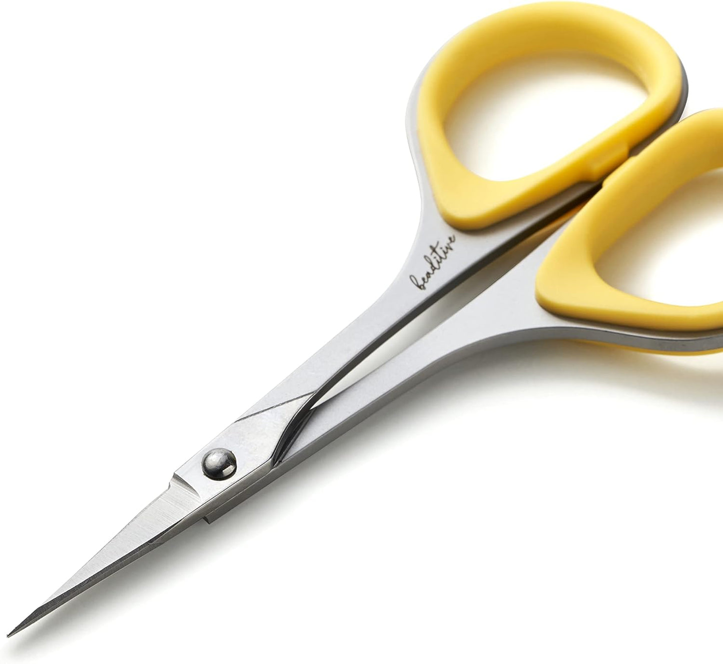 Beaditive Sewing and Embroidery Scissors Set (2 pcs) Curved and Straight, Sharp, Stainless-Steel Design | Precision Tips, Ergonomic Rubber Handle Grip | Small, Compact DIY Use (Extra Sharp)