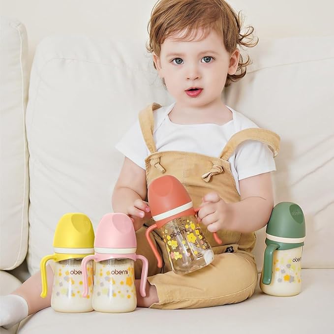 Baby Sippy Cup 240ml/8oz, Toddler Water Drinking Bottle with Non-Spill Valved Spout for 6+ Months, Green/3Pack