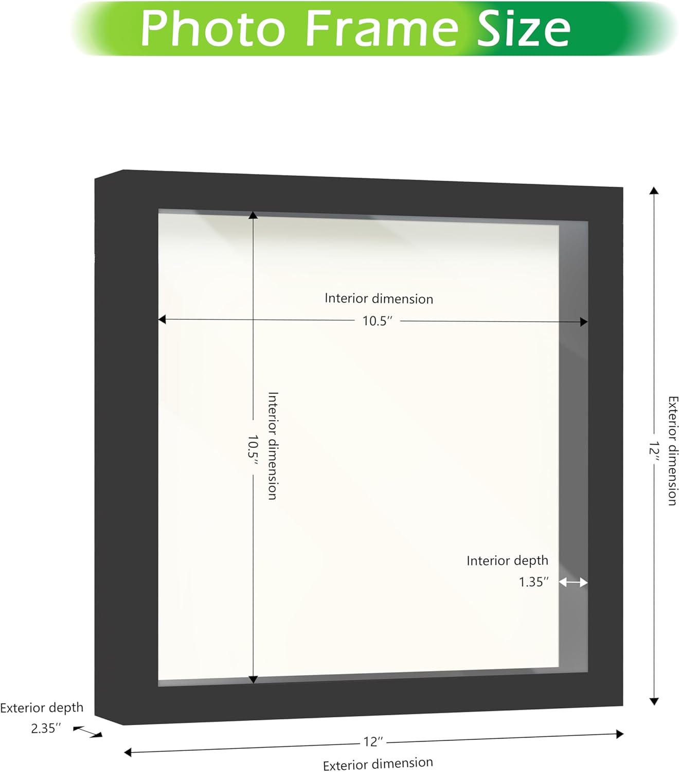 FrameWorks 11x11 Driftwood Wooden Shadow Box Frame – Soft Felt Back, Tempered Glass, and Included Elegant White Ball Push Pins
