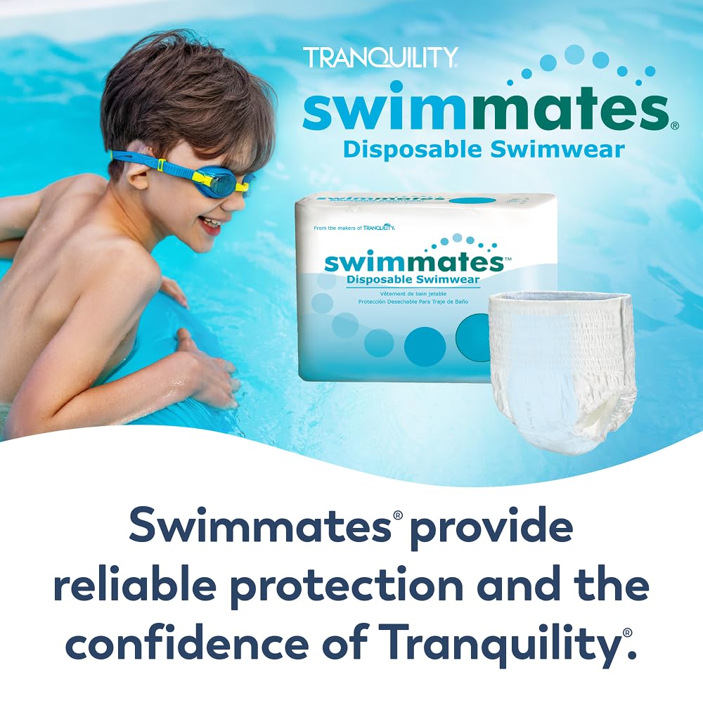 Swimmates Adult Swim Underwear, Pull-up with Tear-Away Side Seams, Unisex, Disposable, Youth XL (22"- 36" Waist) Adult Small, 22 Count (Pack of 1)