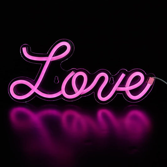 5V White Love Led Neon Sign Christmas Wedding Party Decoration Wall Lamp Usb Powered Children Bedroom Night Light (New Love Pink)