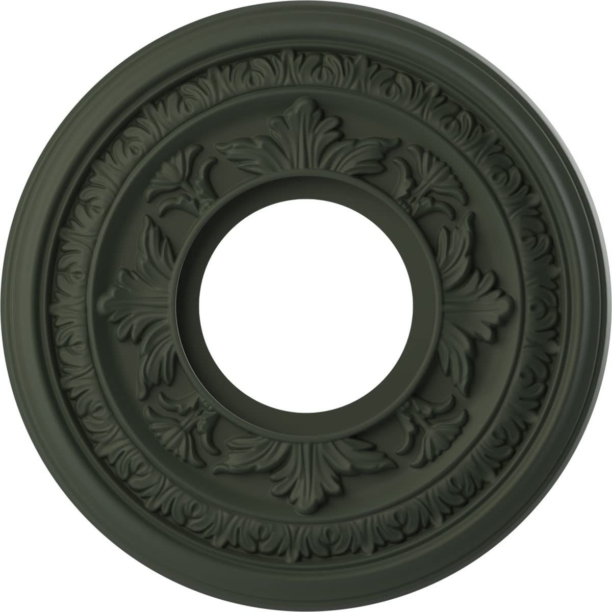 Ekena Millwork 10Od X 3 1/2Id X 3/4P Baltimore Thermoformed Pvc Ceiling Medallion (Fits Canopies Up To 4 1/4), Ultracover Satin
