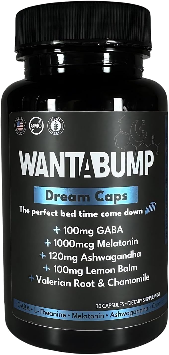 Non-Habit Forming Sleep Aid: Wake Up Refreshed - Powerful Formula with Melatonin, GABA, Valerian Root, Chamomile, Magnesium for Restful & Deep Sleep - 30 Capsules