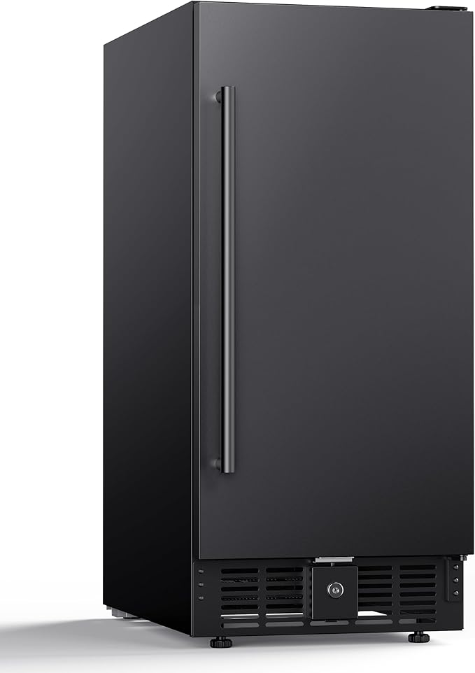 15 Inch Built-In Beverage Cooler, 128 Can Under Counter Fridge with Adjustable Shelves, ≤45dB Quiet Freestanding Beer Refrigerator for Home Bar & Outdoor Use (Black)