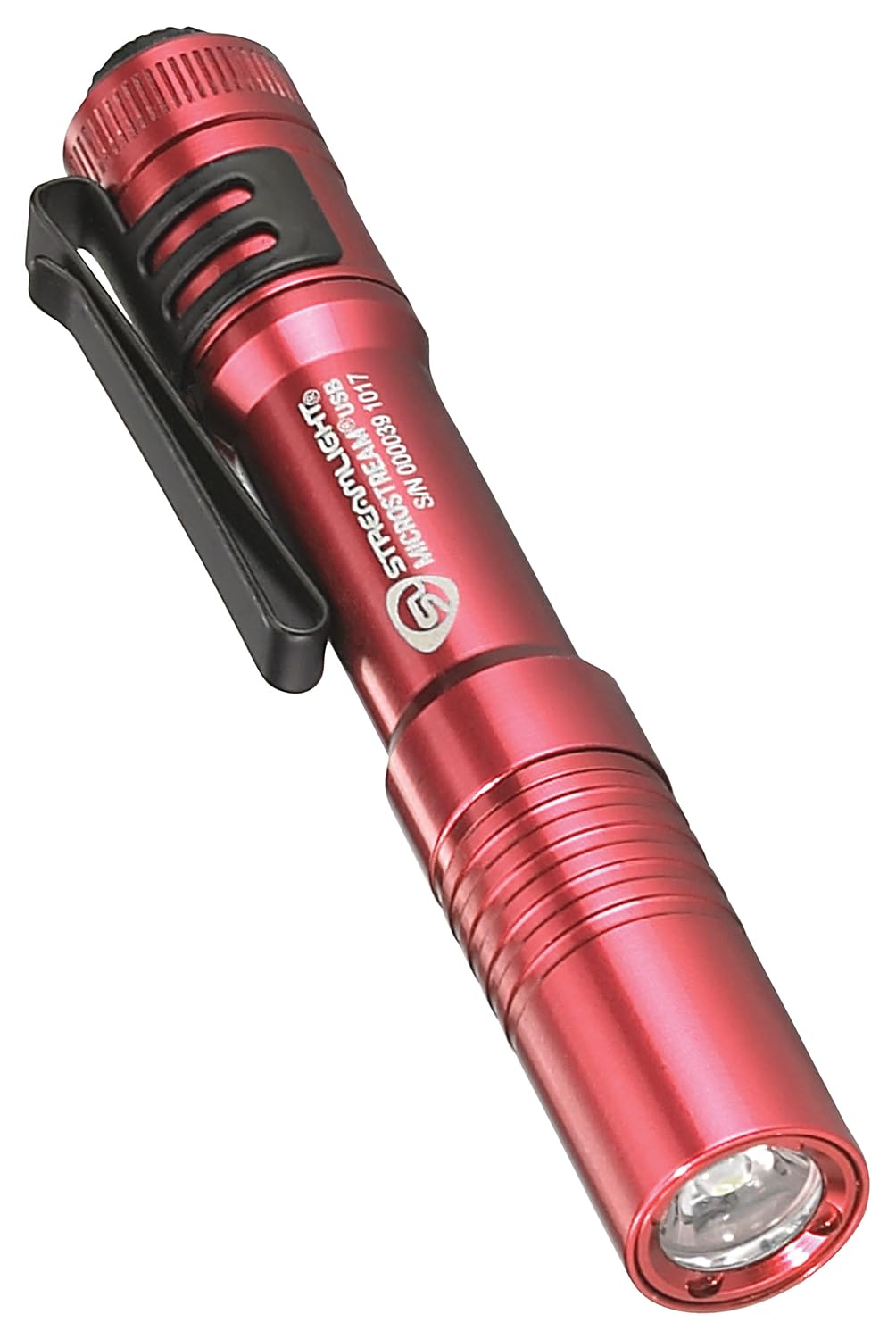 Streamlight MicroStream Flashlight, 250-Lumen, USB Rechargeable, Aluminum, Red, Model 66602
