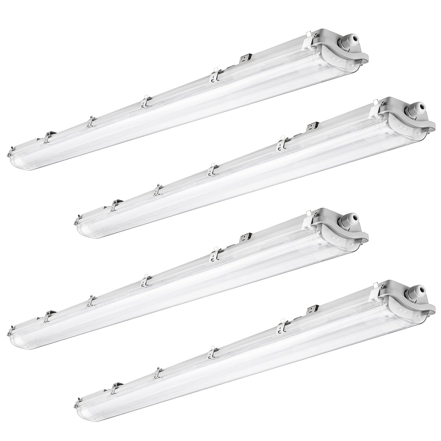 Brillihood 4Ft Led Vapor Tight Light Fixtures  48W  4200Lm  6000K Bright White  Clear Cover  Ip65 Waterproof Vapor Proof Lights For Car Wash  Garage  Walk In Freezer  Indoor Outdoor Lighting  4-Pack