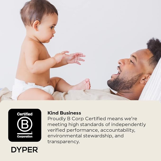 DYPER Baby Diapers Size 5 (120 Count) – Plant-Based, Hypoallergenic, Fragrance-Free & Ultra Absorbent Disposable Diapers for Day and Overnight Skin Protection, Value Pack Size 5 Diapers