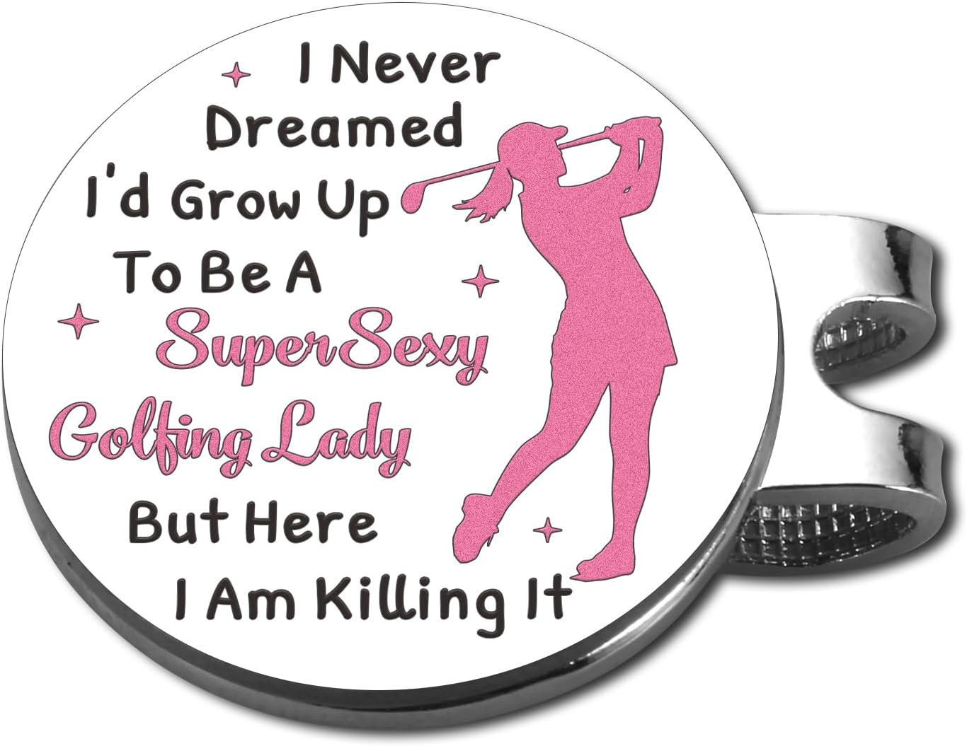 VANLOVEMAC Funny Womens Golf Accessories,Golf Stocking Stuffers,Golf Marker Hat Clip for Her,Pink Golf Accessories for Girls,Funny Golf Stuff,Ladies Golf Ball Marker Tool, Christmas Birthday Gifts