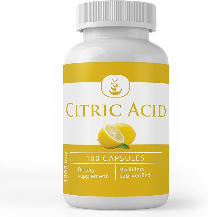 PURE ORIGINAL INGREDIENTS Vitamin C and Citric Acid Capsules Bundle, 100 Capsules Each, Always Pure, No Additives or Fillers