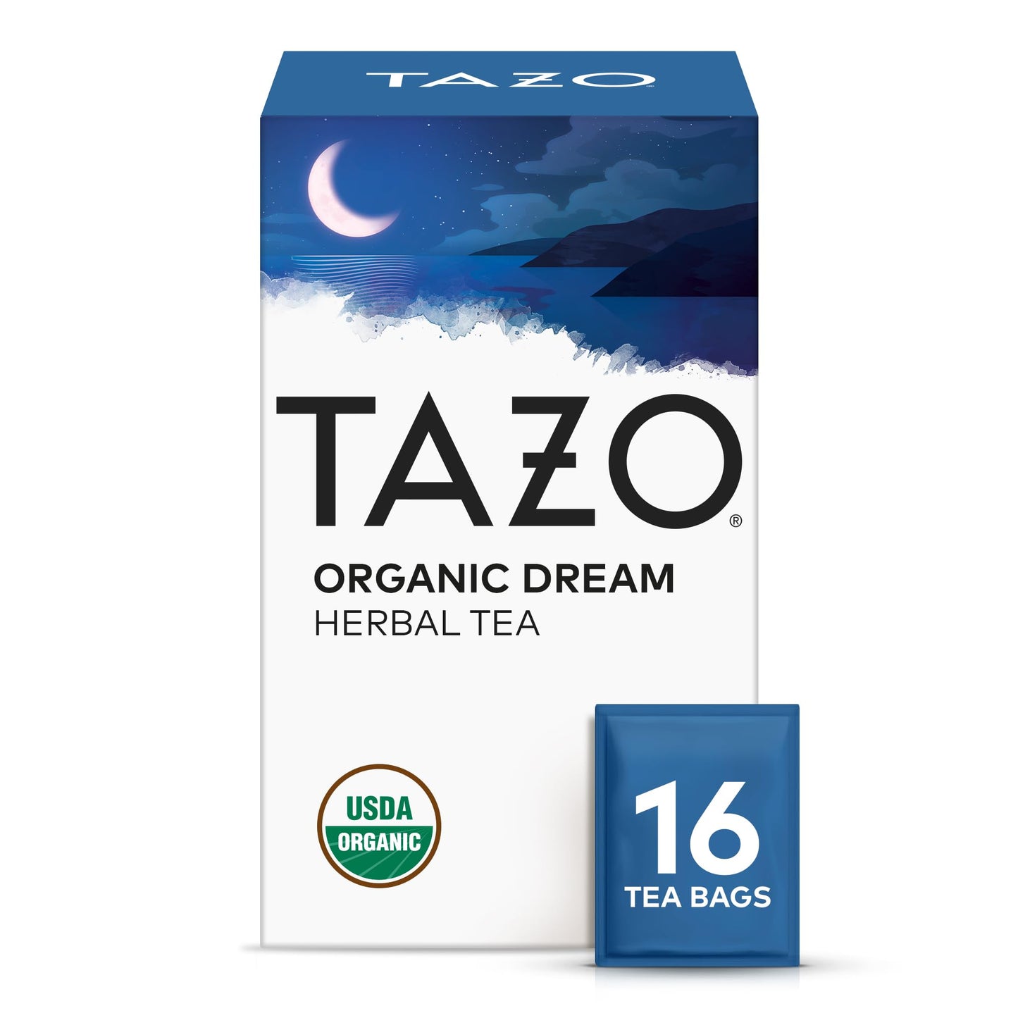 TAZO Organic Herbal Tea Bags, Caffeine-Free Chamomile & Lavender, Dream (16ct)