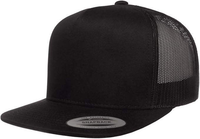 Yupoong 5-Panel YP Classic Trucker Cap | High Profile Flat Visor Snapback | OSFM | Bulk Packs Available