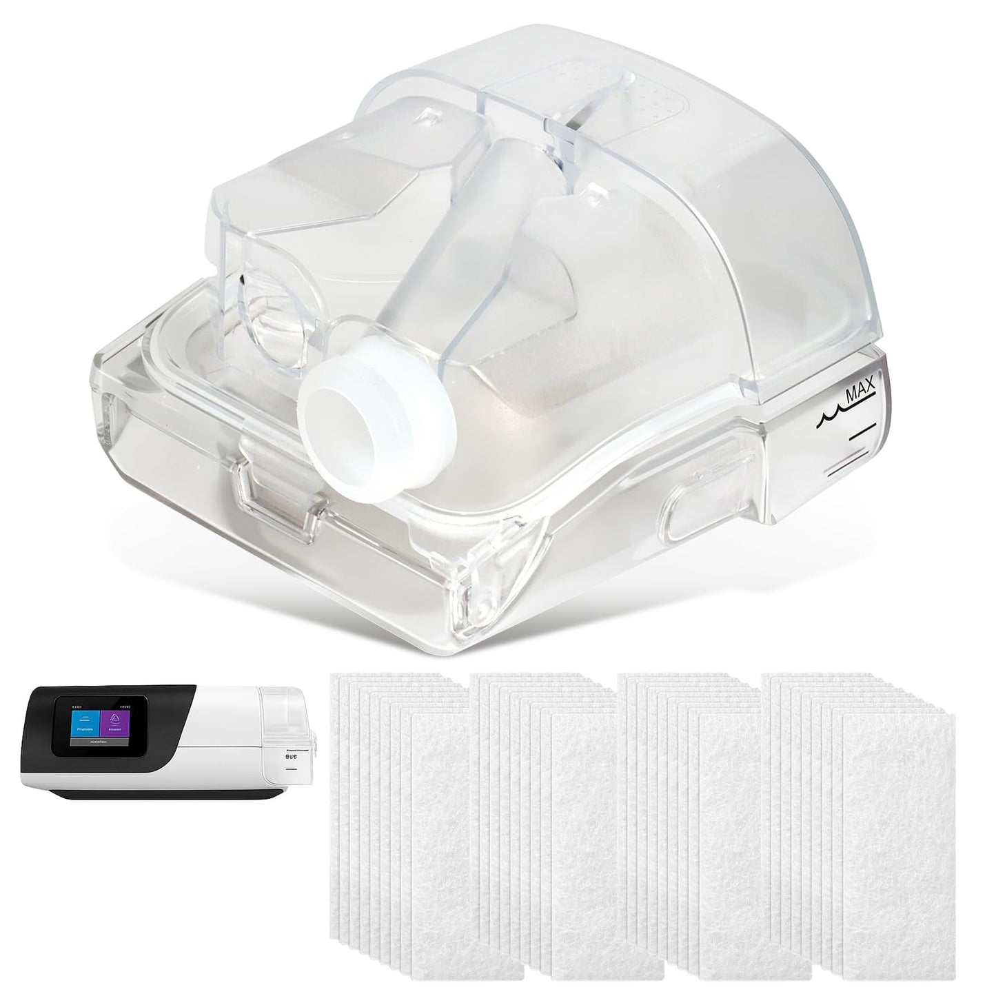 YONCOZY Water Chamber for AirSense 11 & AirCurve 11, Replacement Water Tank with 24 Packs AirSense 11 Filters, Reliable Seal & Easy Install S11 CPAP Supplies