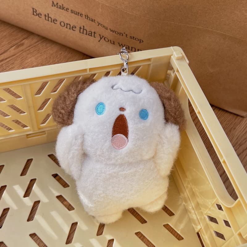 HSYHERE Men Women Creative Super Cute Funny Novelty Screaming Animal Cat Rabbit Bear Dog Keychain Keyrings, Soft Car Key Chain Key Ring Bag Pendant Decoration Doll Key Holder Strap -Bear
