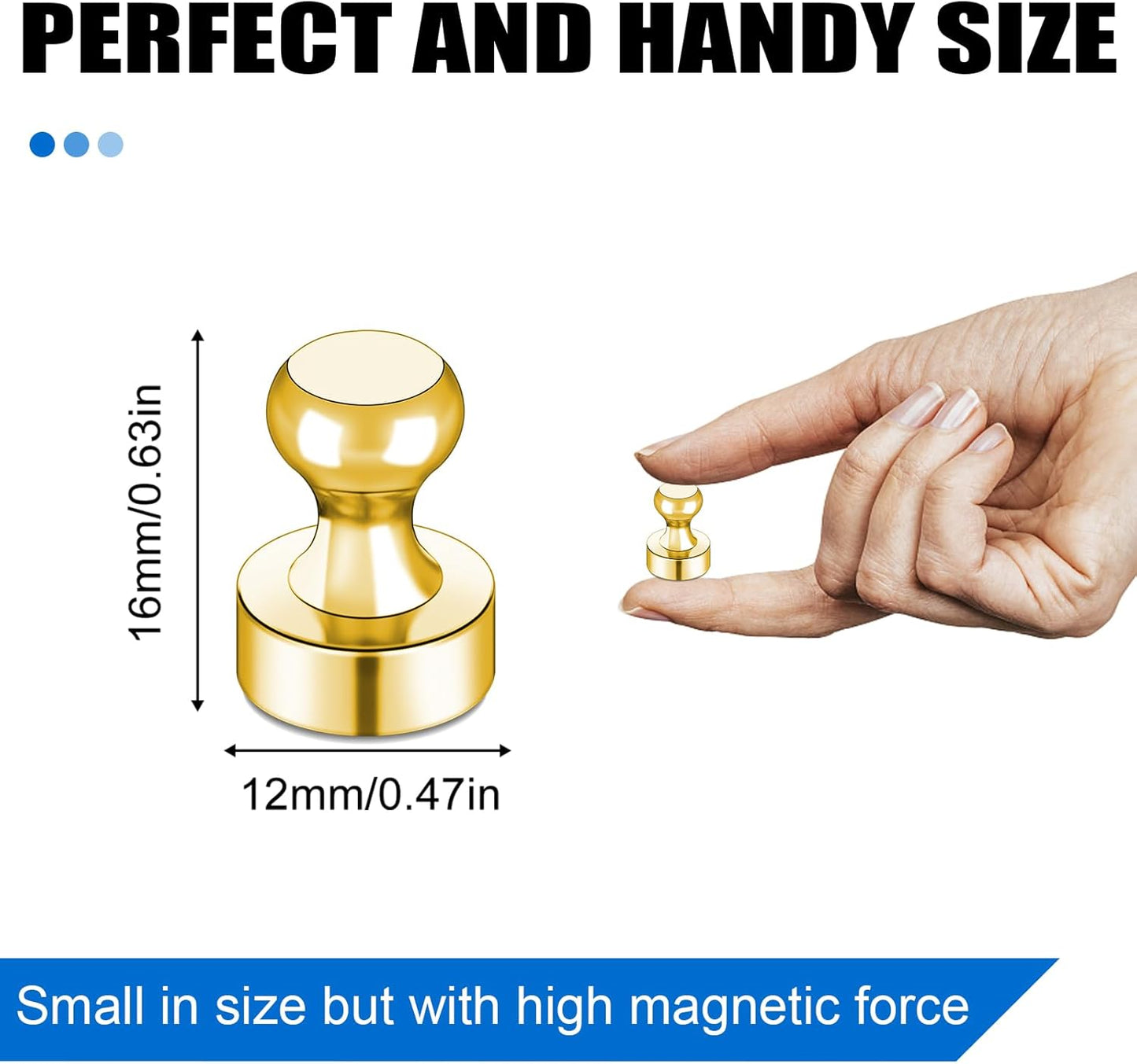 LOVIMAG Fridge Magnets 40Pcs Refrigerator Whiteboard Small Strong Magnet Classroom Kitchen Accessories Decorative Locker Set Decor Must Haves Office Calendar Refrigerador Magnetic Cute Crafts Gold