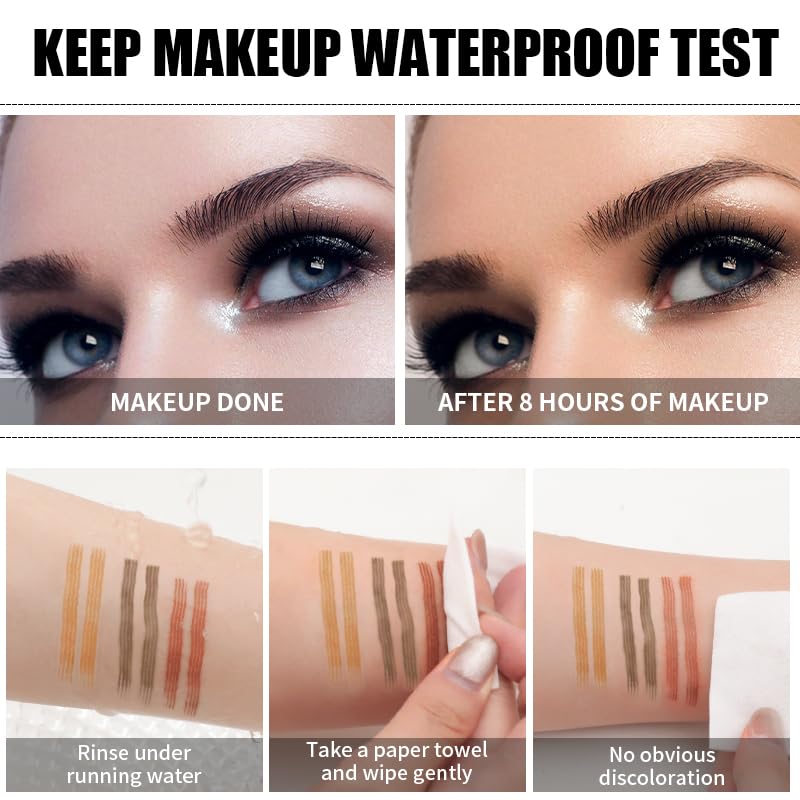 Microblading Eyebrow Pen - Long-Lasting 4D Four-Tip Waterproof Eyebrow pen with Triangular Tip Easy Application for Beginners for Natural Eyebrows (Black)