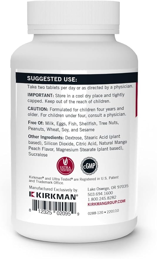 Kirkman Children's Chewable Multivitamin & Mineral Wafers -120 Tablets