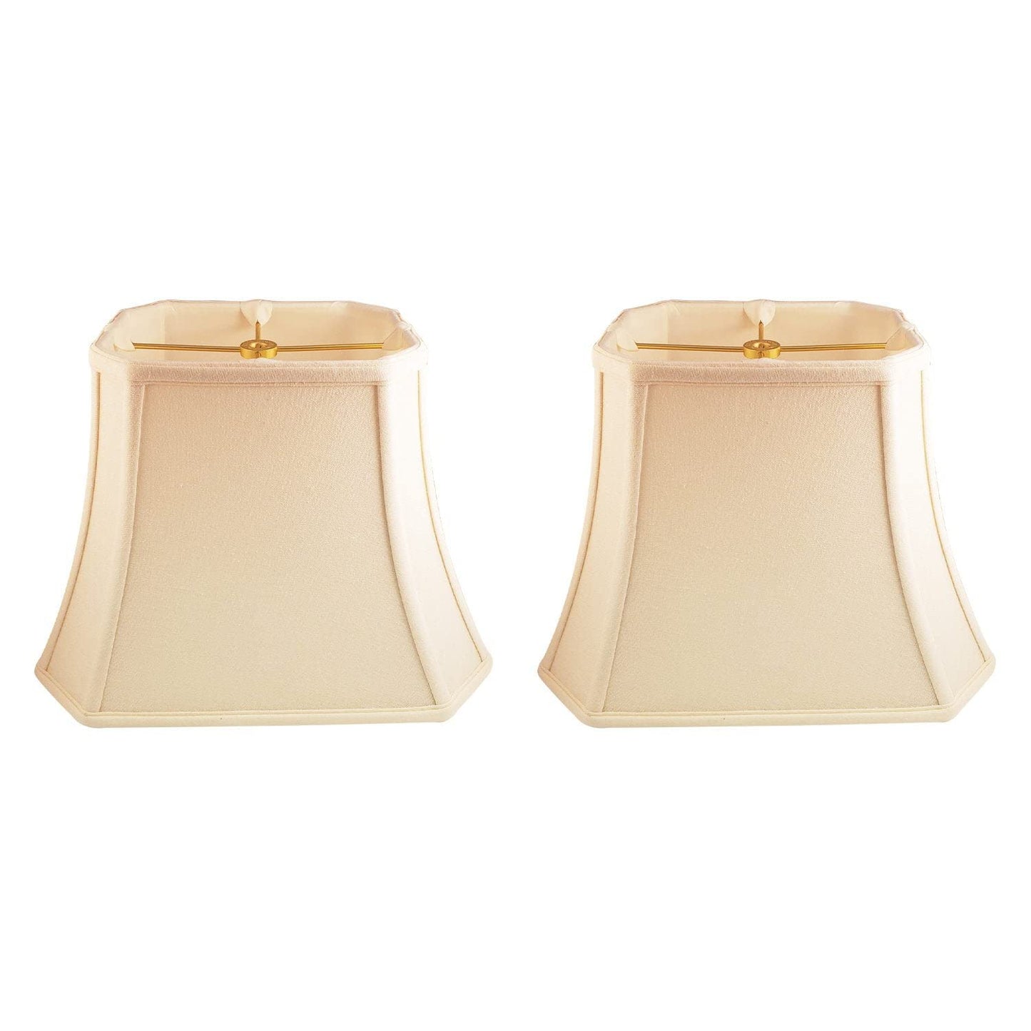 Royal Designs, Inc. Rectangle Lamp Shade 9x16x12.25, Linen Eggshell, 2-Pack, Model BSO-710-16LNEG-2