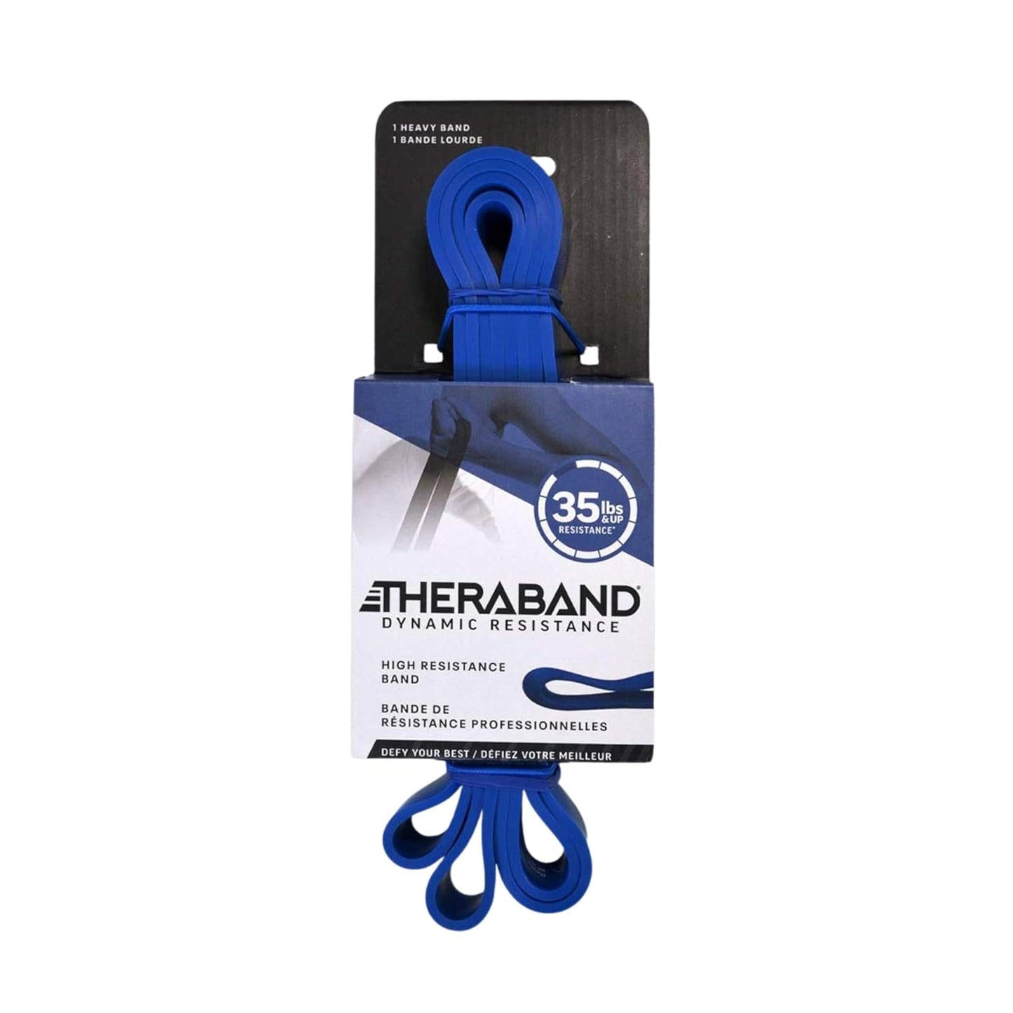 THERABAND High Resistance Band, Elastic Super Bands for Improving Flexibility, Injury Rehab, & Full Body Workouts, Heavy Duty Stretch Bands for Powerlifting, Heavy, Blue, 35 lbs. Resistance