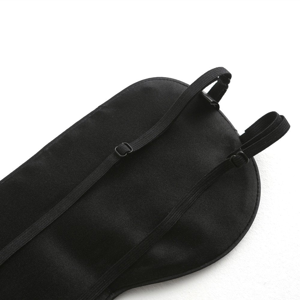 Tim & Tina 100% Natural Silk Sleep Mask Soft Comfortable Smooth Eye Mask with Adjustable Strap Blindfold for Women Men Black - Two Straps
