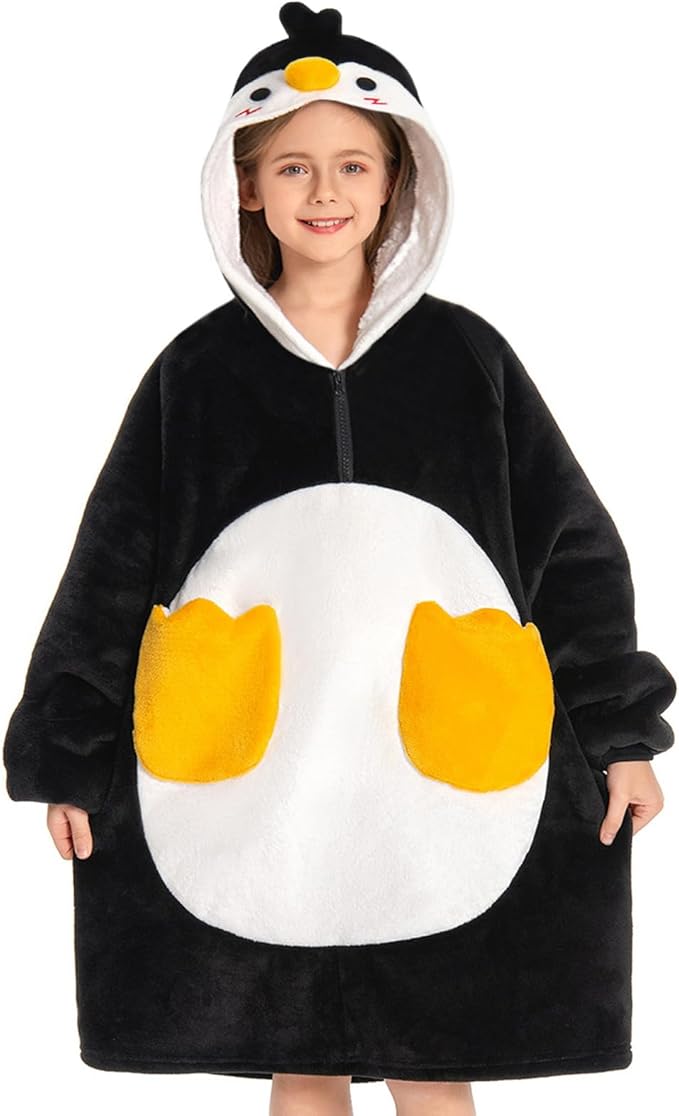 OLAOLA Wearable Blanket Hoodie for Adults - Oversized Animal Hooded Blanket - Soft Warm Cozy Sherpa Fleece Sweatshirt
