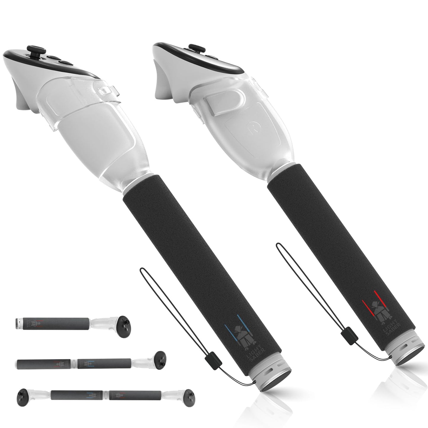 Hibloks 3 in 1 Handle Attachments Compatible with Meta Quest 3 / Oculus Quest 3S Controller, Beat Saber/Baseball/Golf Club/VR Go