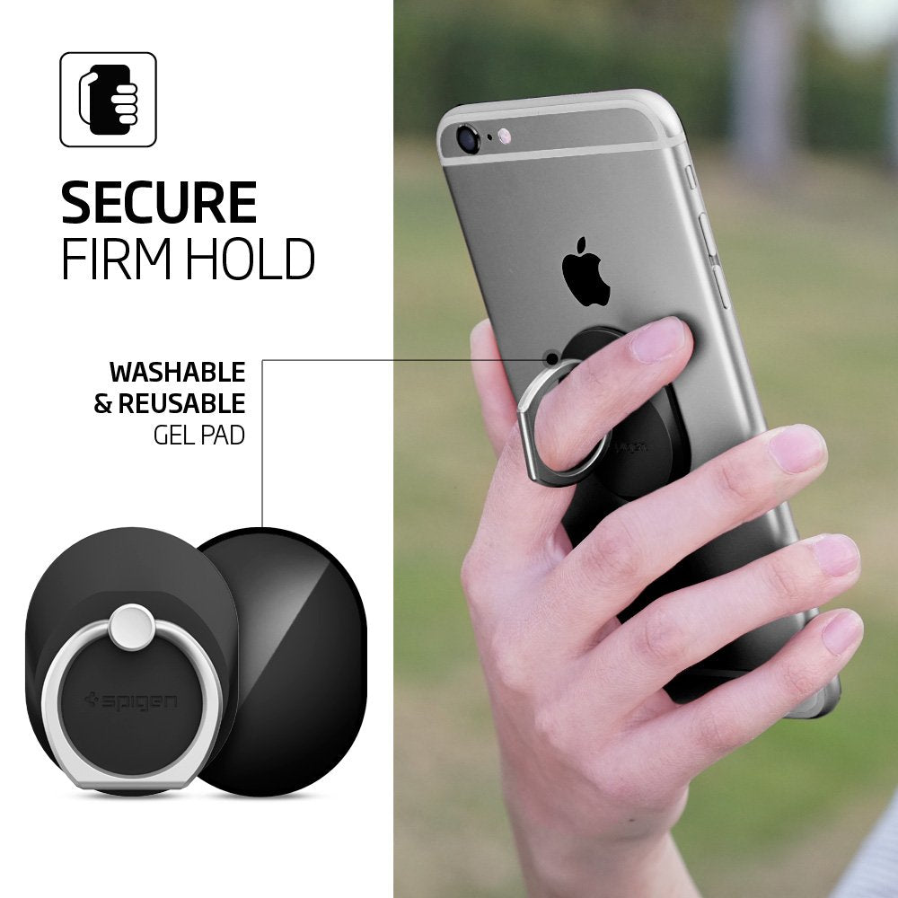Spigen Style Ring Cell Phone Ring Phone Grip/Stand/Holder For All Phones And Tablets - Black
