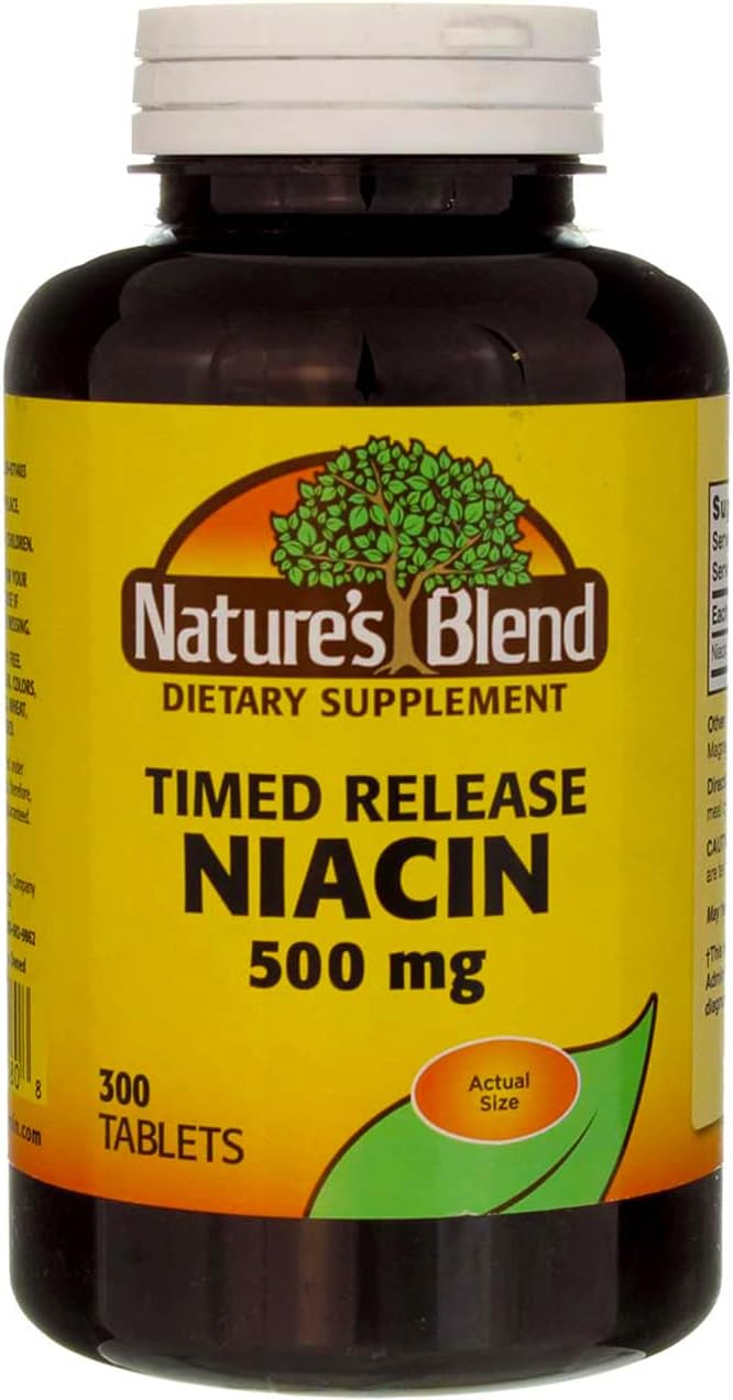 Nature's Blend Niacin Timed Release 500 mg 500 mg 300 Tabs