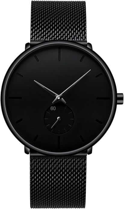 FIZILI Mens Watches Ultra-Thin Minimalist Waterproof - Fashion Wrist Watch for Men Unisex Dress with Stainless Steel Mesh ...