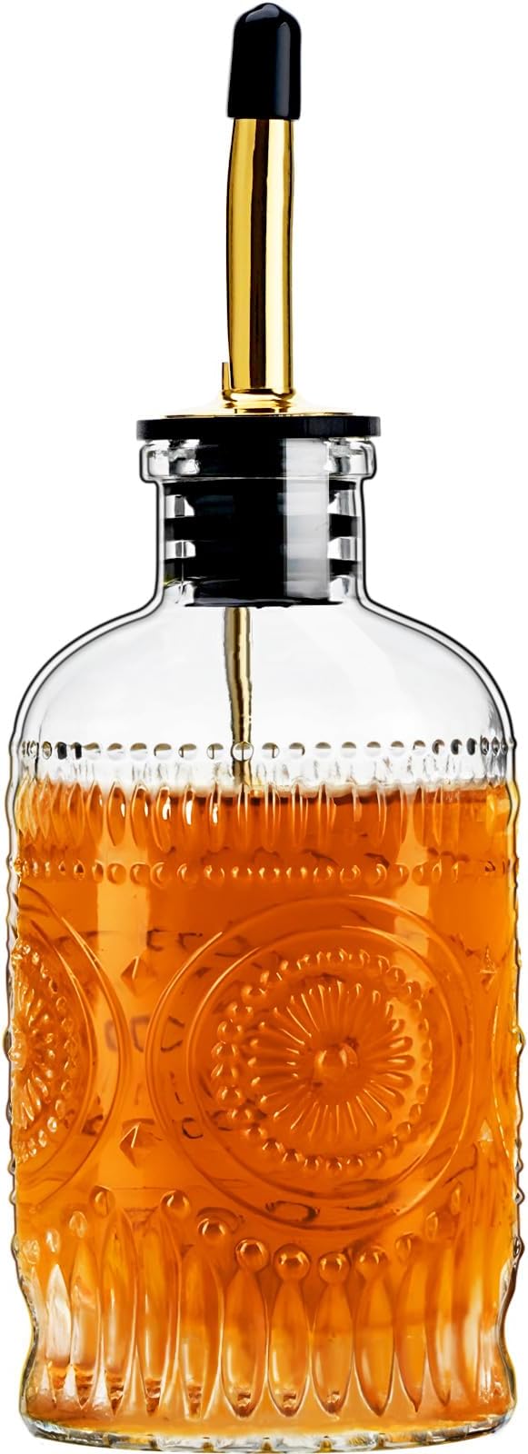 Glass Coffee Syrup Dispenser Bottles 7 OZ, Simple Syrup Bottles with Metal Pour Spout, Syrup Dispenser for Coffee Bar Accessories for Maple Honey Syrup Oil and Sauces