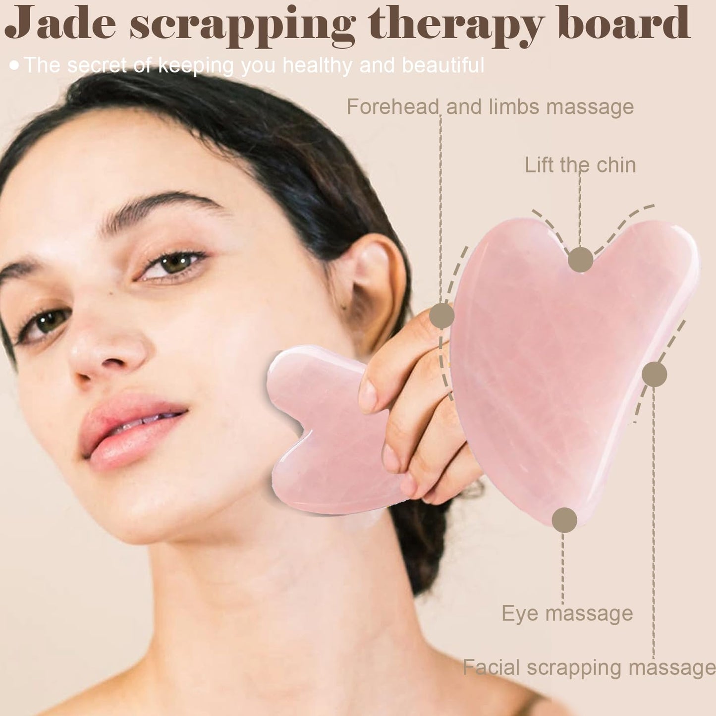 Ao Yee ZGL Gua Sha Facial Massage Tool and Roller Set, Facial Massager for Face, Neck, Arms, Eyes, Reduce Puffiness, Improve Wri