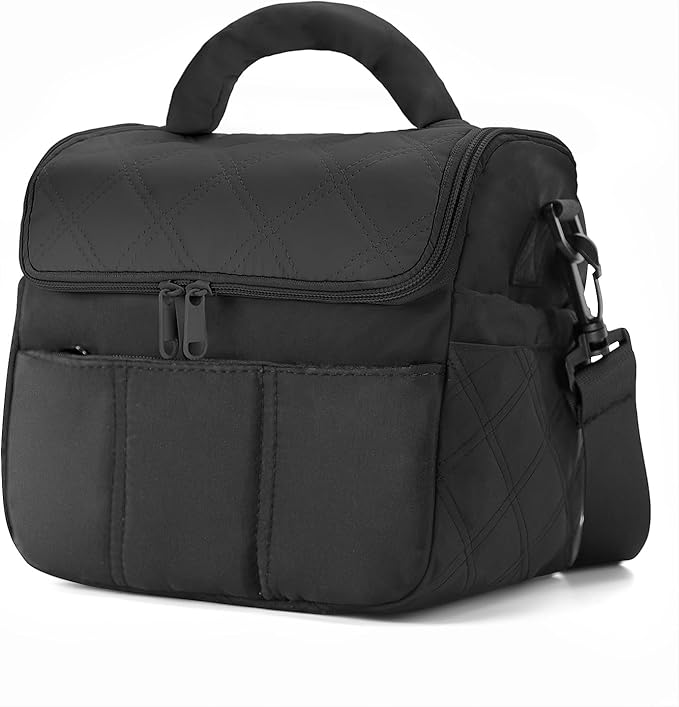 Insulated Lunch Bags, Cute Quilted Lunch Box for Women, Lightweight Puffy Padded Waterproof Lunch Tote, Reusable Lunch Cooler for Work Picnic Travel