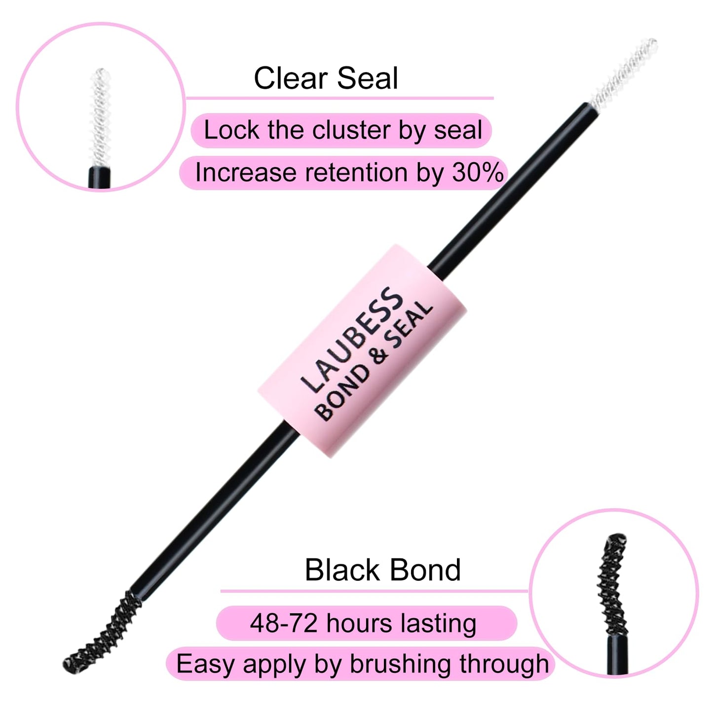Lash Glue for Eyelash Clusters 3-in-1 Lash Remover for Lash Extensions Eyelash Glue Remover Lash Bond and Seal Waterproof DIY Ey
