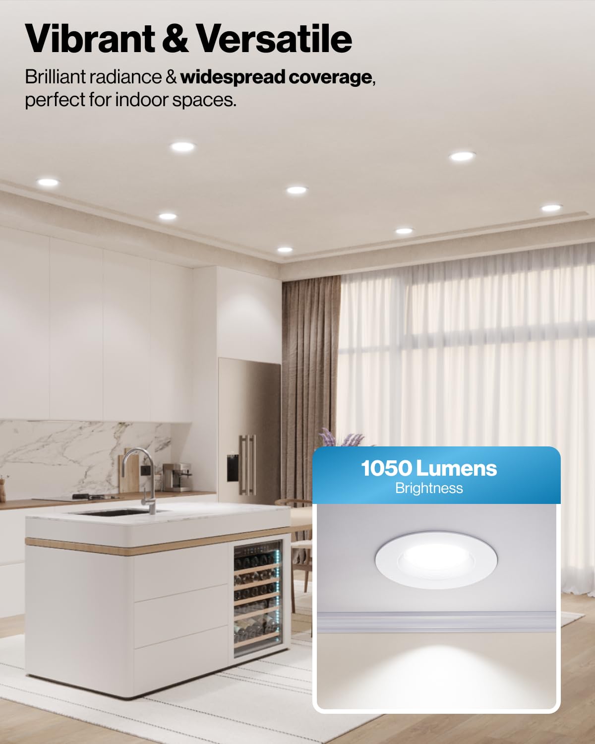 Sunco Lighting 32 Pack LED Recessed Light, 1050 LM, Dimmable, Damp Rated, 6 Inch, 5 CCT (2700K-5000K),