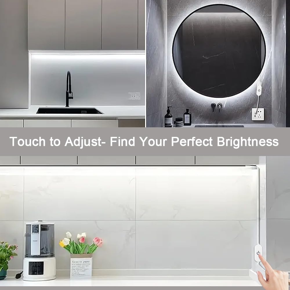 Zslaifu Usb Led Light Strip  16.4Ft 5V White Led Strip Lights  Dimmable Mirror Led Lights Strip  Usb Light For Bedroom  Cabinet  Kitchen  Diy Lighting (Power Adapter Not Included)