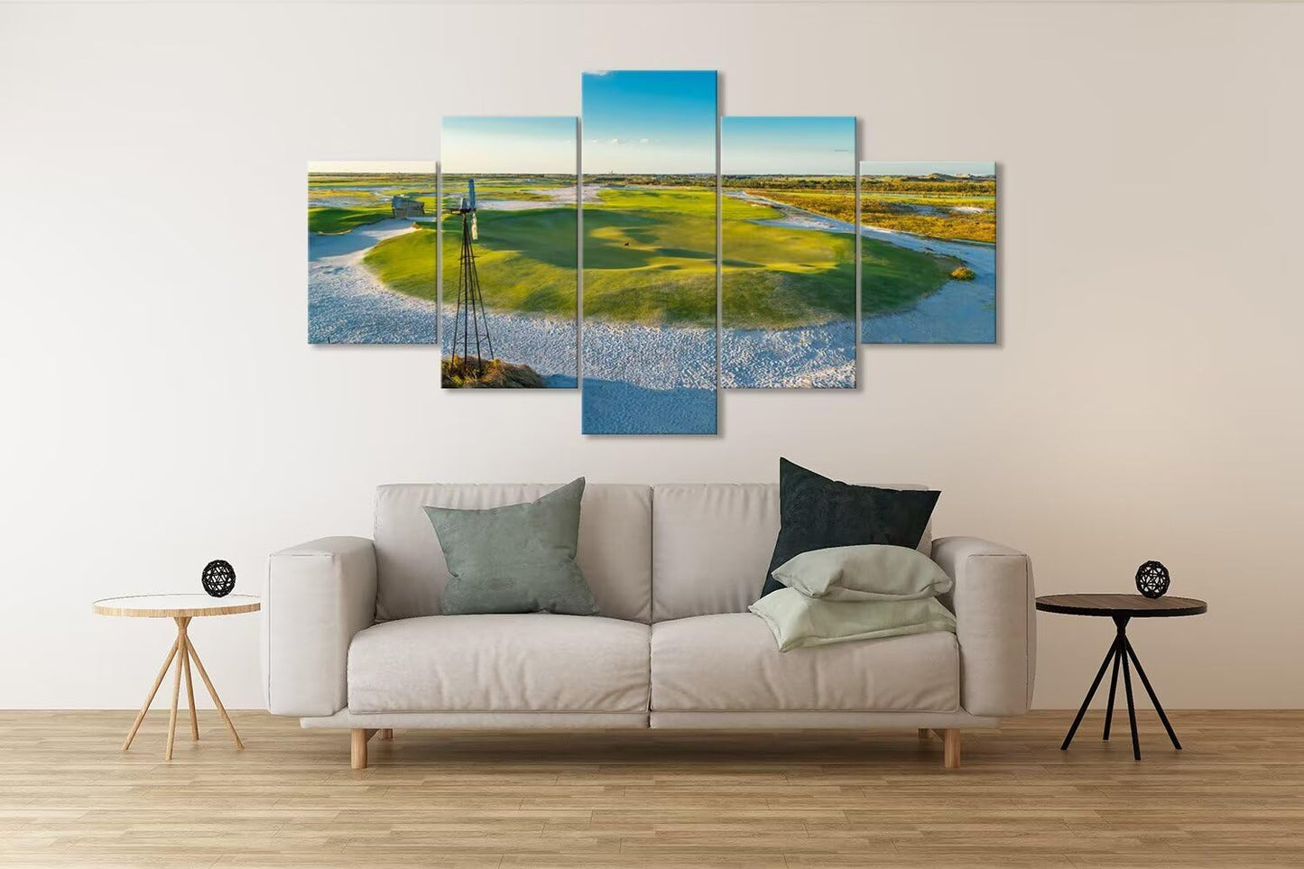 Streamsong Black Course 9th Hole Wall Art for Living Room Bedroom Bathroom Home Decorations Golf Course Pictures Posters Framed Artwork Canvas Prints Ready to Hang(50''W x 24''H)