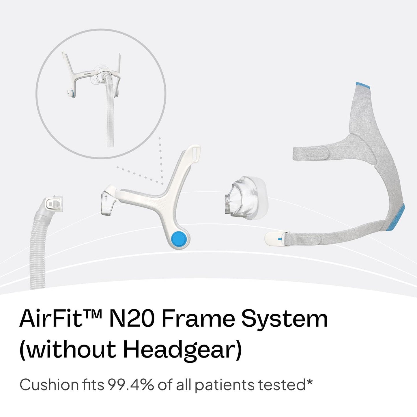 Resmed AirFit N20 Frame System - for Nasal CPAP Mask - Replacement CPAP Accessories - Without Headgear - Large